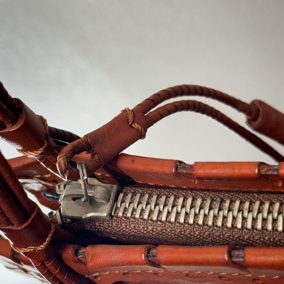 SOLD VESTIAIRE COLLECTIVE Jean Paul Gaultier Brown Leather Tasseled Handbag - Picture 14 of 16